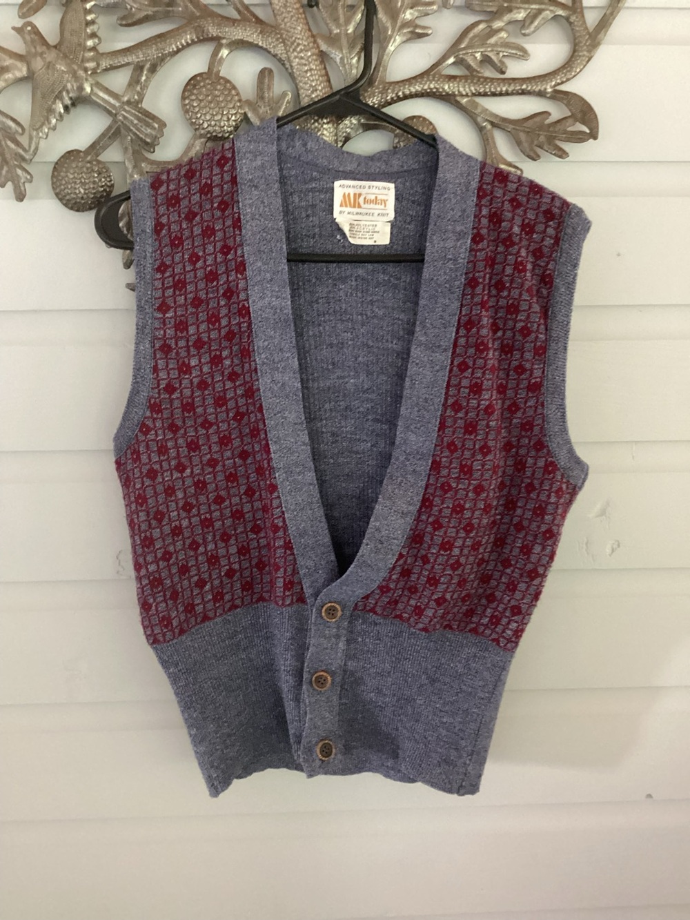 Vintage eclectic grampa denim color sweater vest